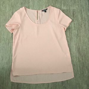 Sheer pink short sleeve top